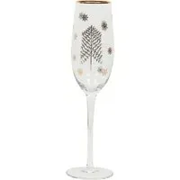 Christmas Tree Champagne Flute 250ml - Gold