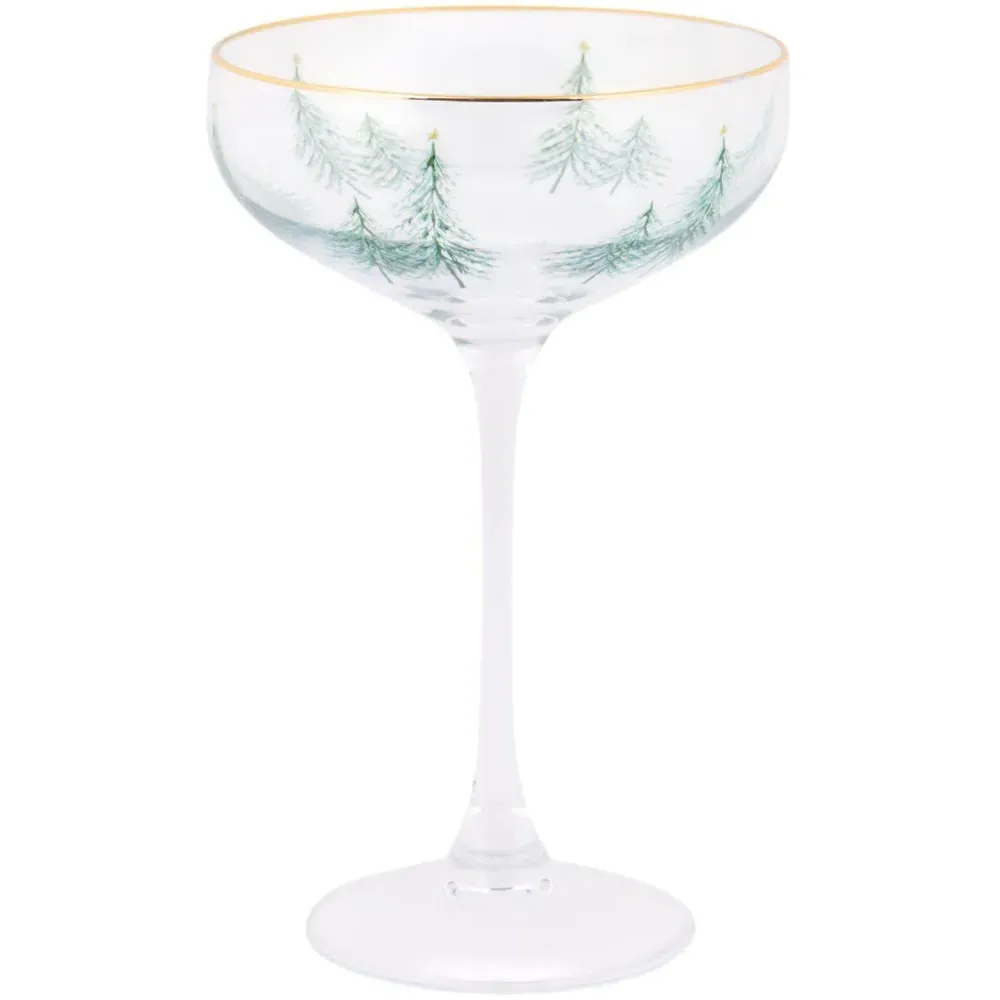 Christmas Tree Coupe Glass - Clear
