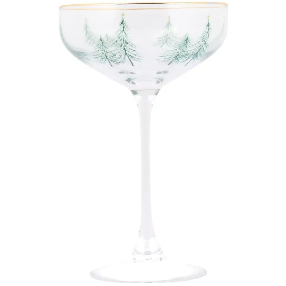 Christmas Tree Coupe Glass - Clear