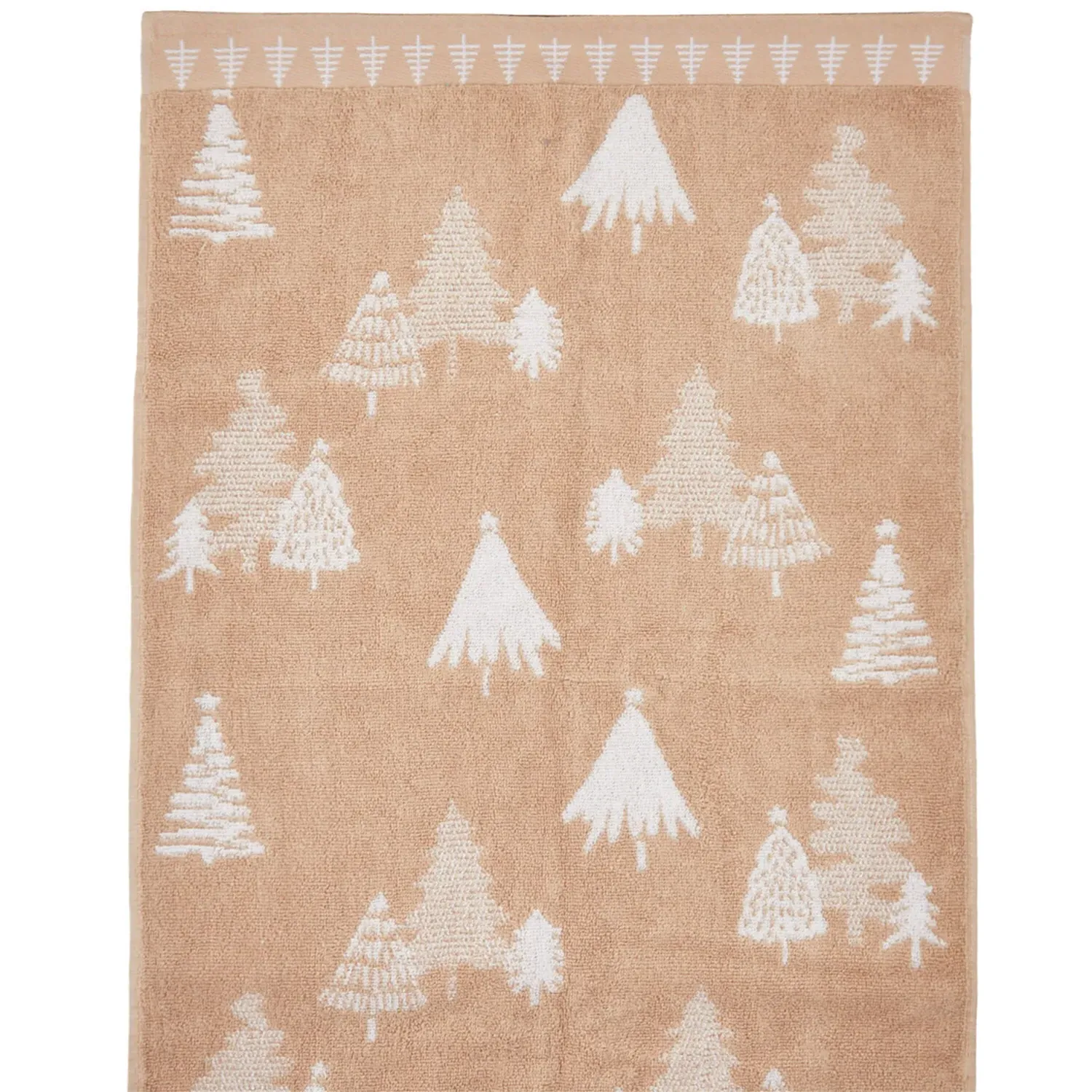 Christmas Tree Hand Towel - Beige, Cotton