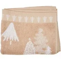 Christmas Tree Hand Towel - Beige, Cotton
