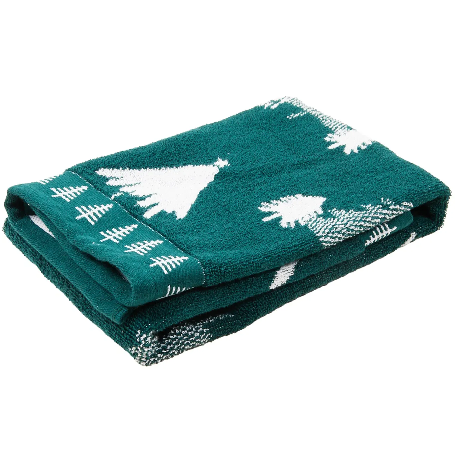 Christmas Tree Hand Towel - Green, Cotton
