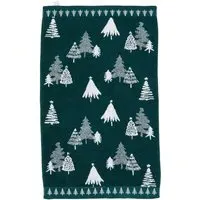 Christmas Tree Hand Towel - Green, Cotton