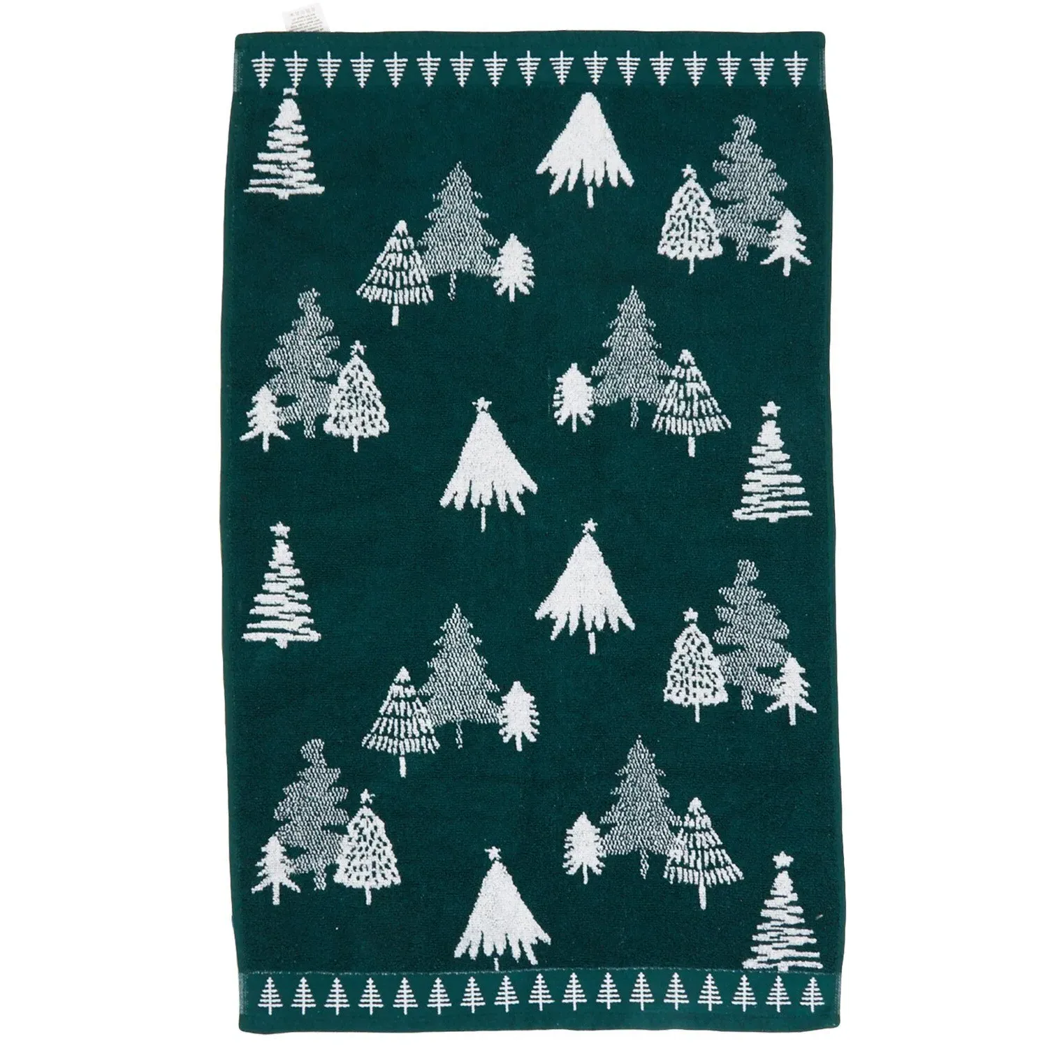 Christmas Tree Hand Towel - Green, Cotton