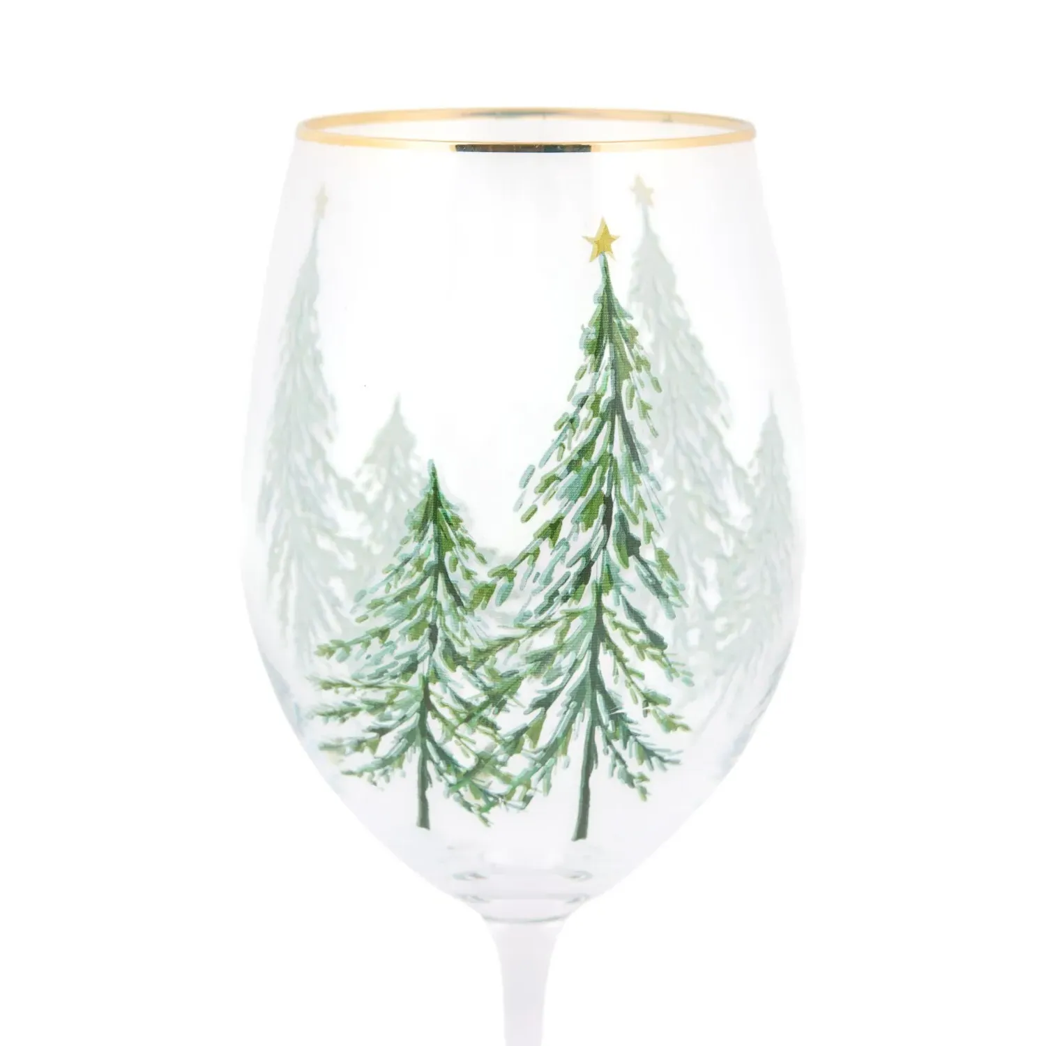 Christmas Tree Wine Glass - Clear