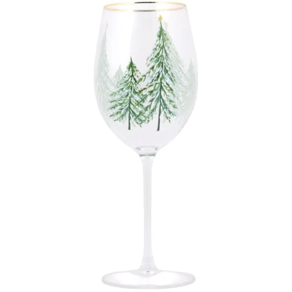 Christmas Tree Wine Glass - Clear