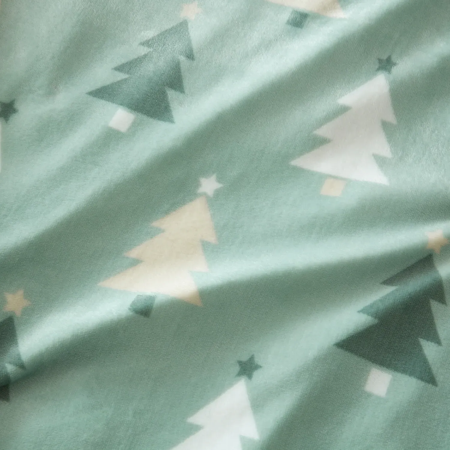 Christmas Trees Double Duvet Set - Green, Fleece
