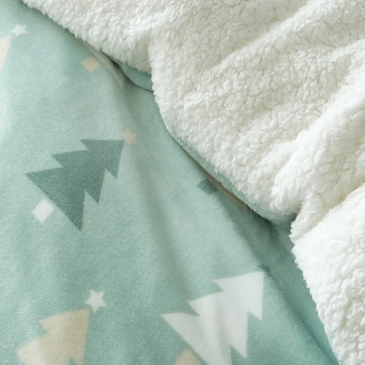 Christmas Trees Single Duvet Set - Green, Fleece