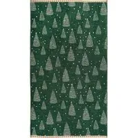 Christmas Trees Towel 125cm - Green, Cotton