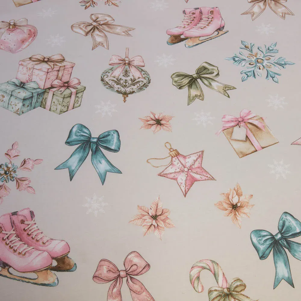 Christmas Vintage King Size Duvet Set - Pink