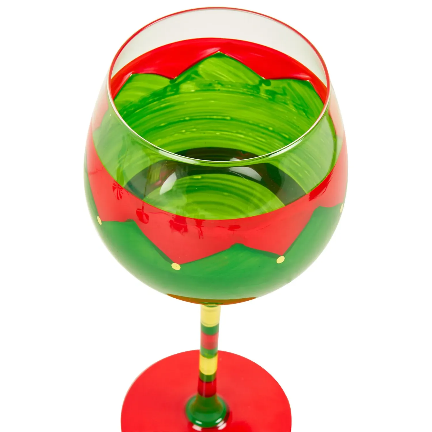 Christmas Wine Glass - Red, Green
