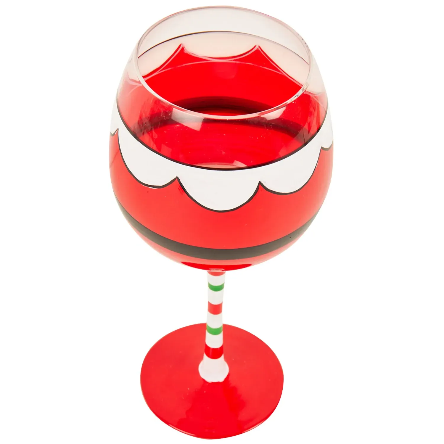 Christmas Wine Glass - Red, Green