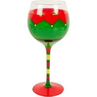 Christmas Wine Glass - Red, Green
