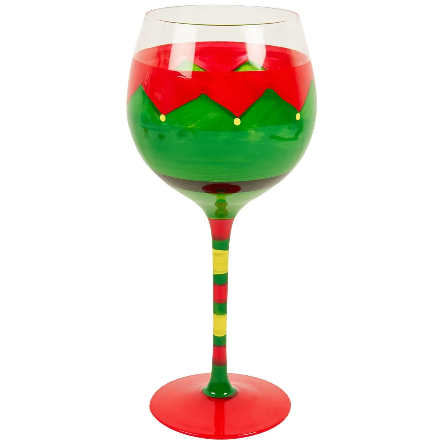 Christmas Wine Glass - Red, Green image