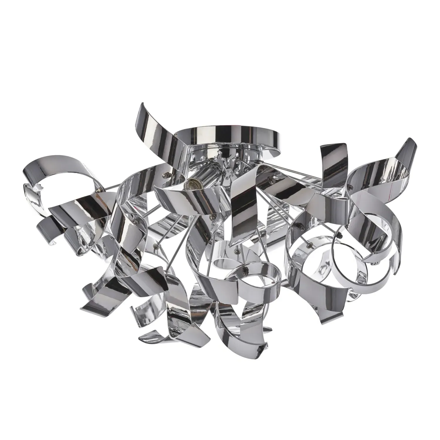 Chrome Twist 3-Light Flush Ceiling Fitting - Chrome