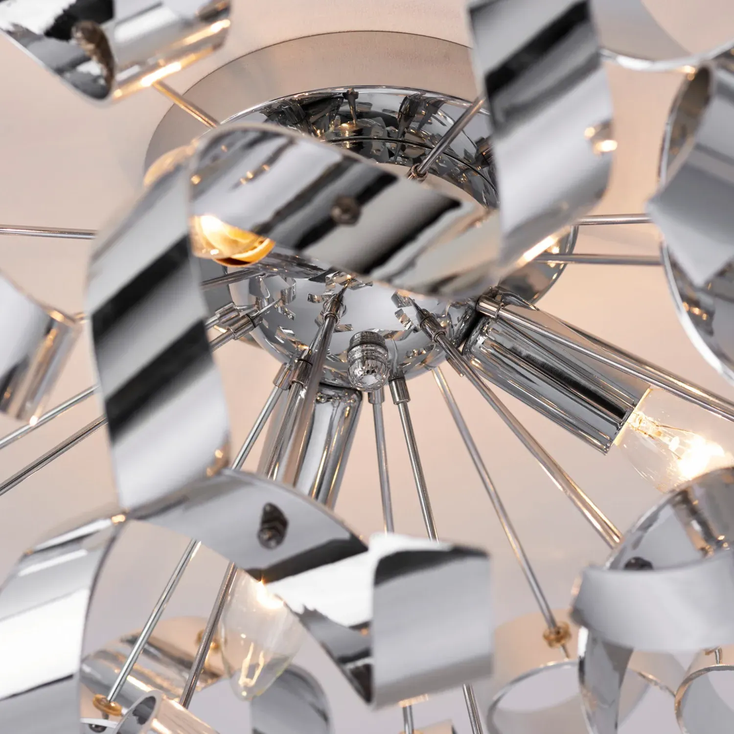 Chrome Twist 3-Light Flush Ceiling Fitting - Chrome