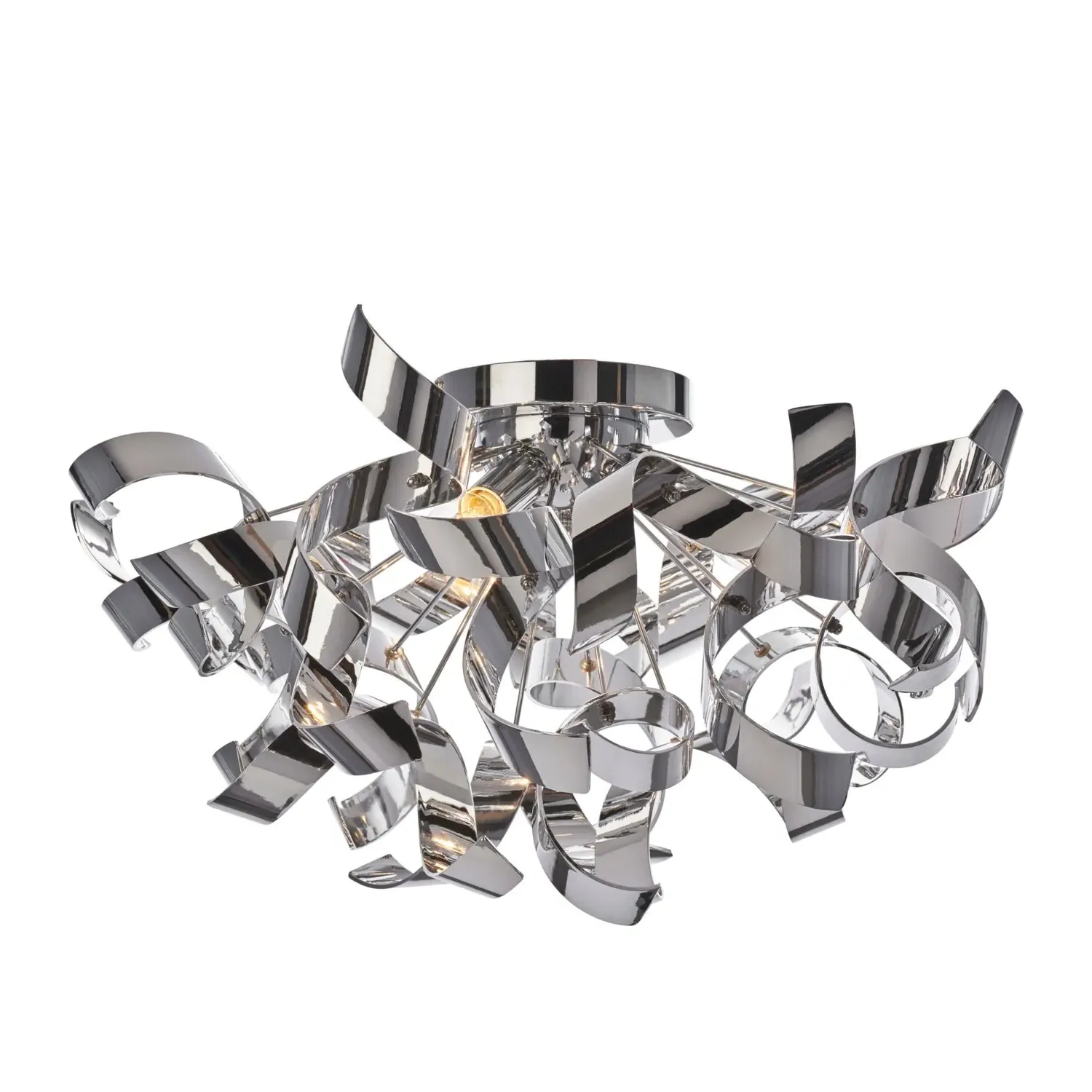 Chrome Twist 3-Light Flush Ceiling Fitting - Chrome image