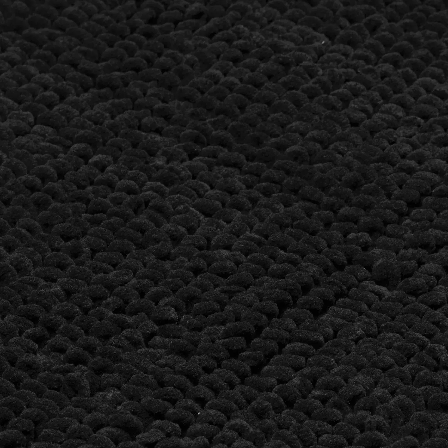 Chunky Bobble Bath Mat - Black, Polycotton