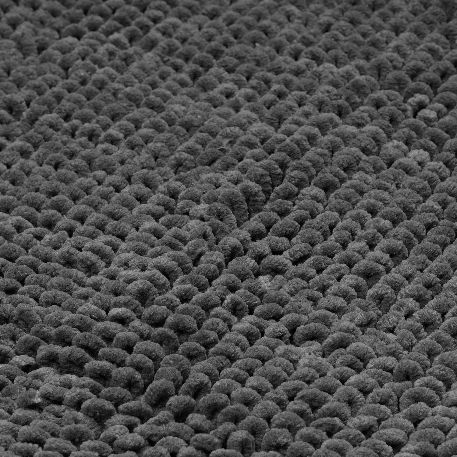 Chunky Bobble Bath Mat - Grey, Polycotton