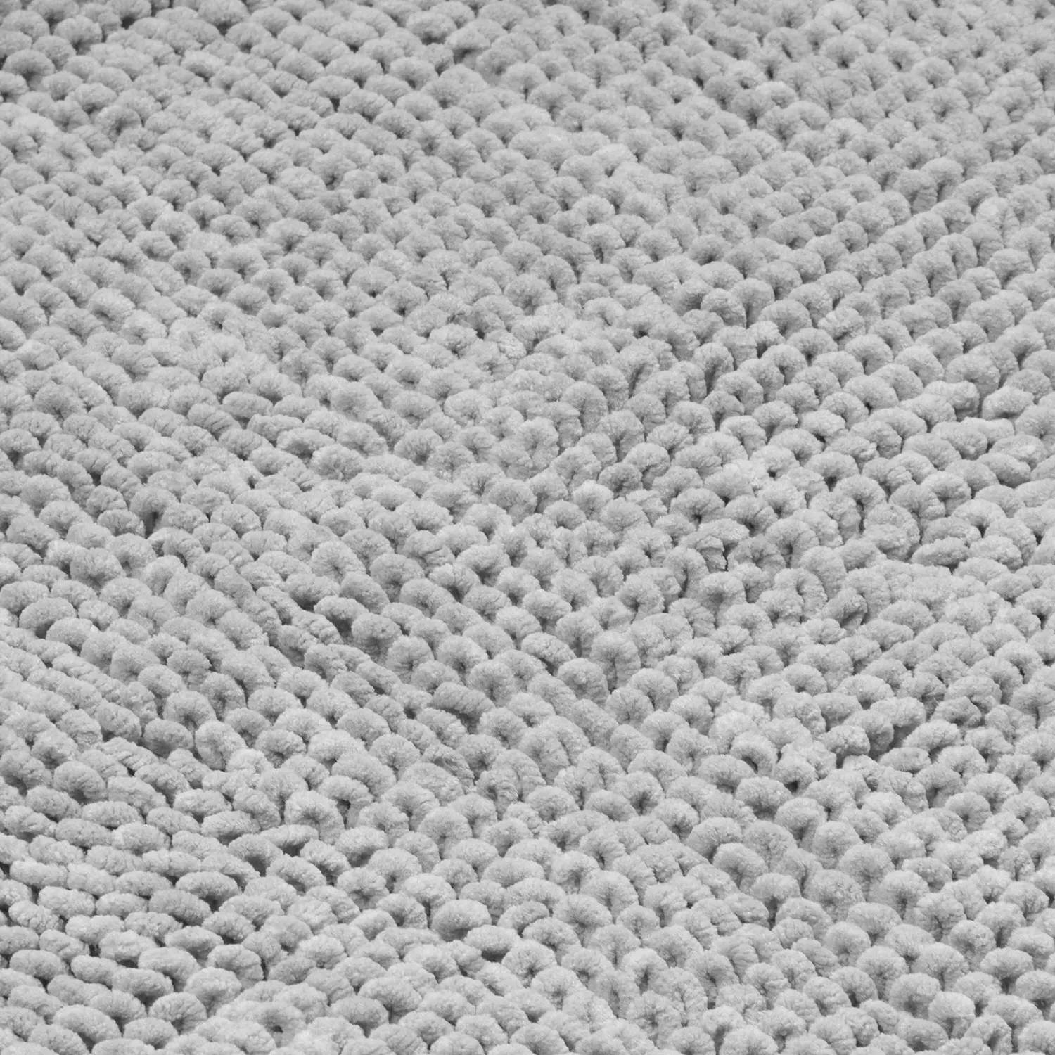 Chunky Bobble Bath Mat - Light Grey, Polycotton