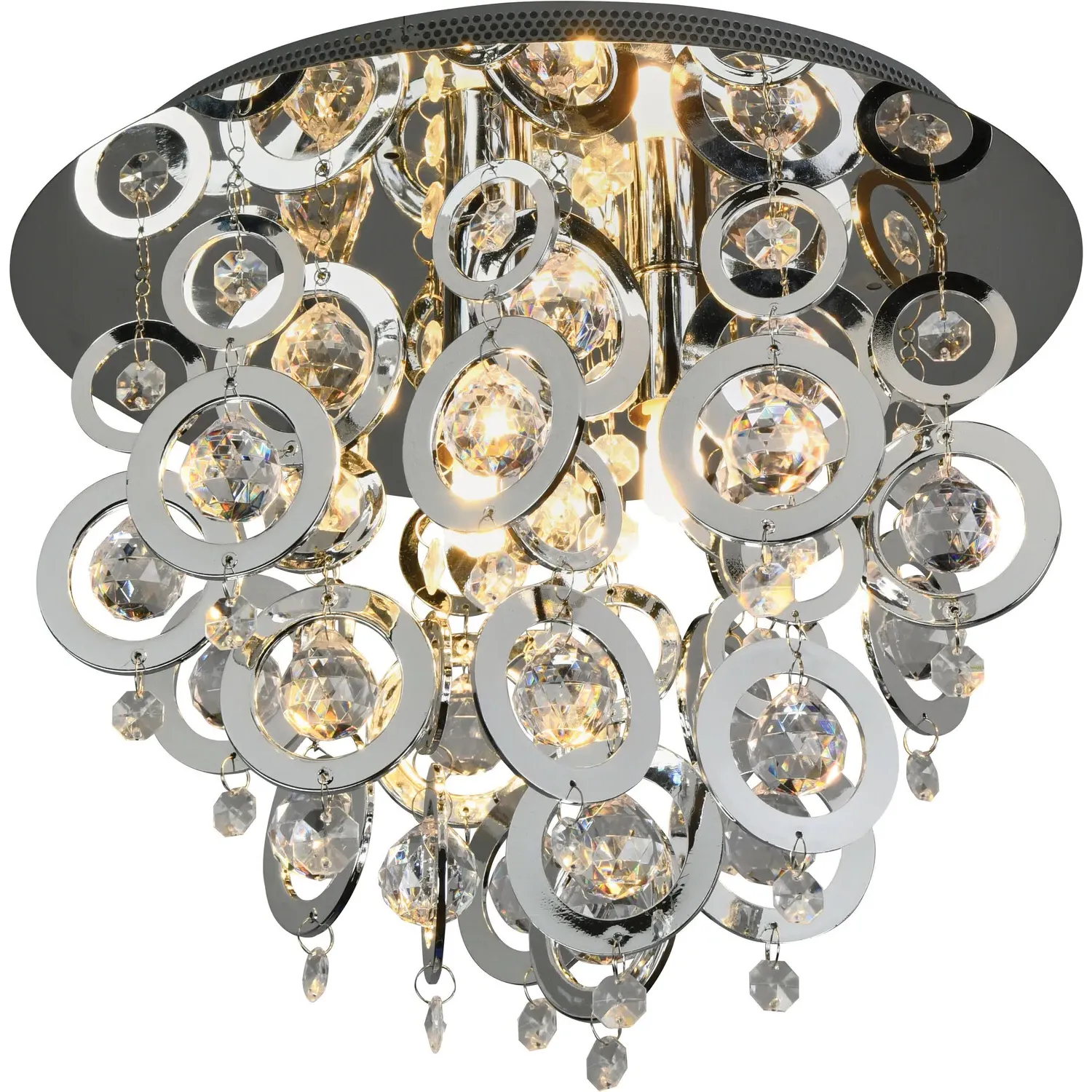 Ciana 3 Light Chrome Flush Ceiling Fitting - Silver