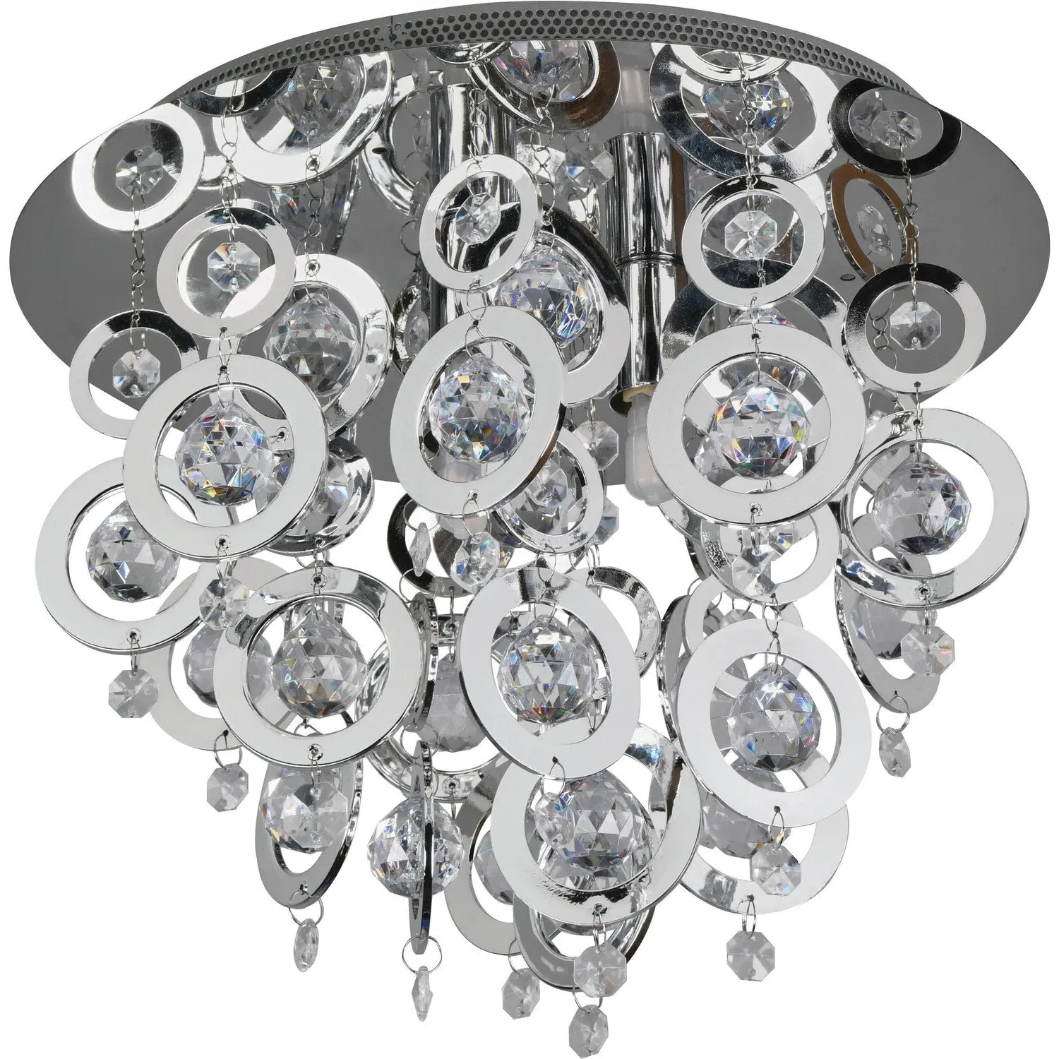 Ciana 3 Light Chrome Flush Ceiling Fitting - Silver image