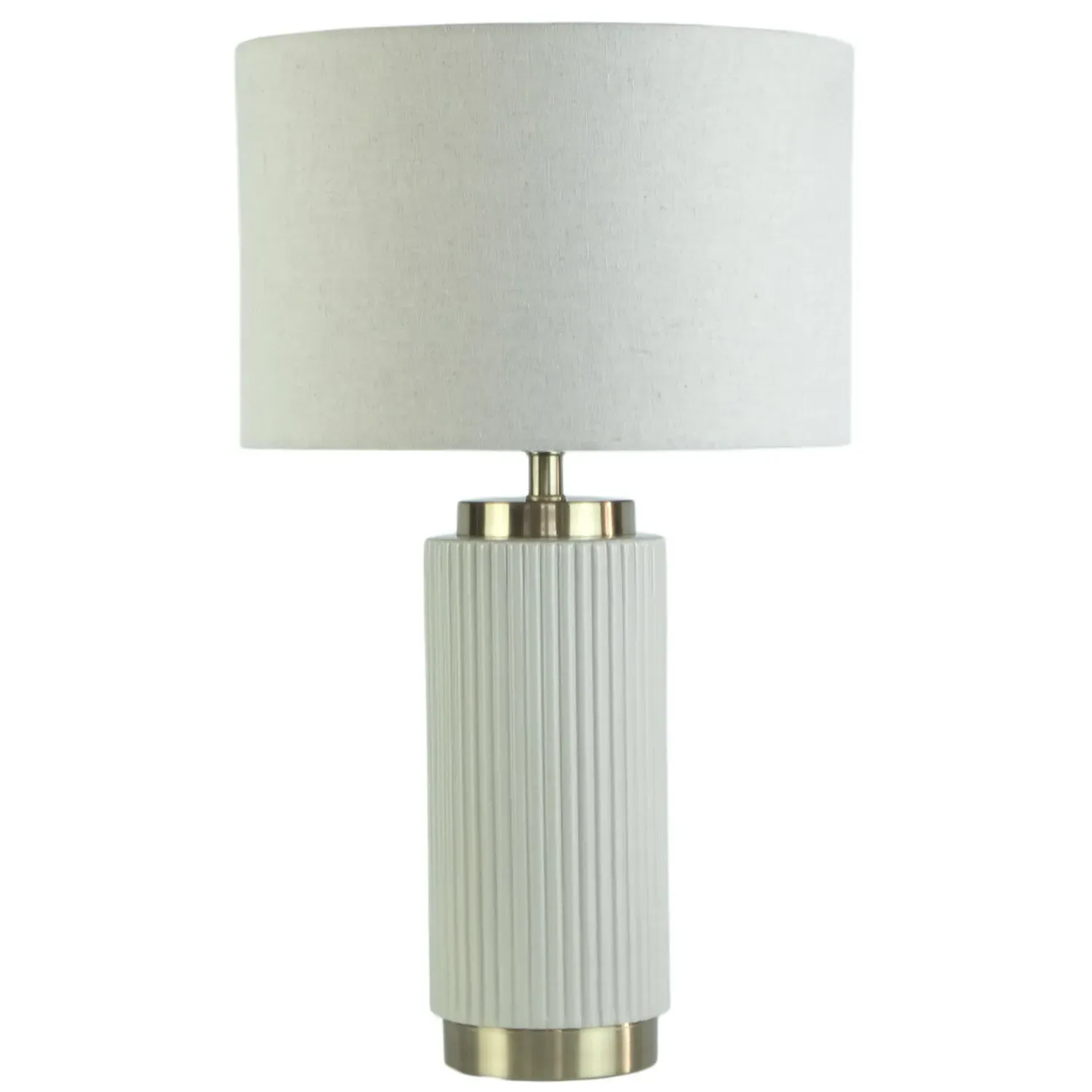 Clara Ribbed Table Lamp - White, Ceramic
