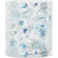 Coastal Crackle Candle Holder - Blue