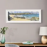 Coastal Summer Stroll Framed Art - Multicolour