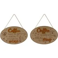 Coffee Slogan Hanging Plaque