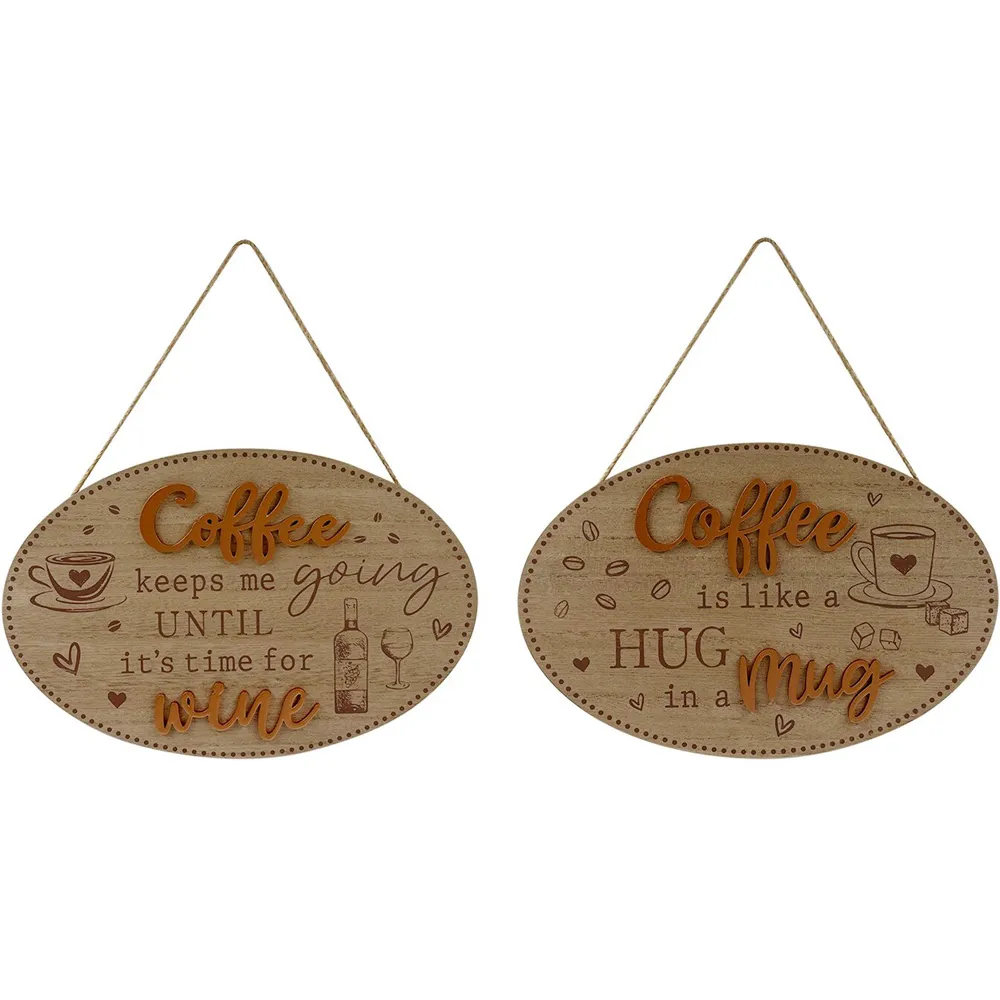 Coffee Slogan Hanging Plaque image