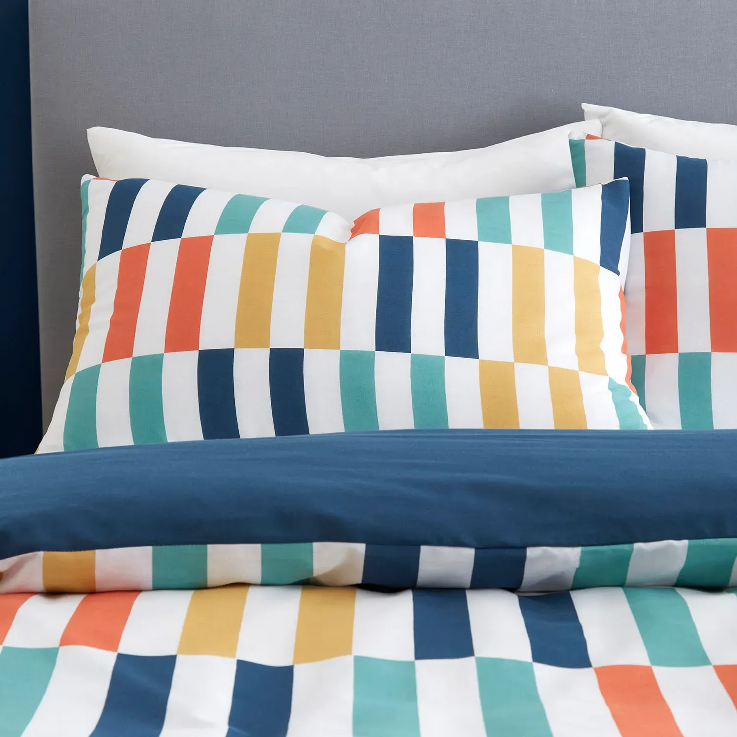Colby Blocks Double Duvet Set - Multicolour