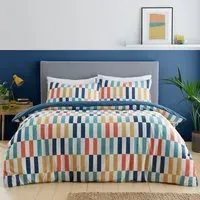 Colby Blocks Single Duvet Set - Multicolour