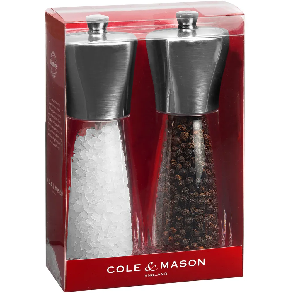 Cole and Mason Rye Salt and Pepper Mill Set - Silver