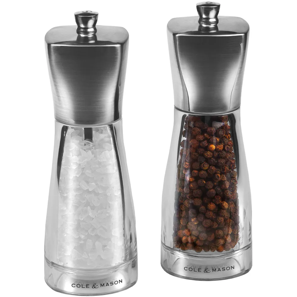 Cole and Mason Rye Salt and Pepper Mill Set - Silver