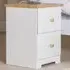 Colorado 2 Drawer Bedside Table - White, Oak