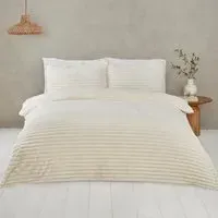 Colorado Double Faux Fur Duvet Set - Ivory