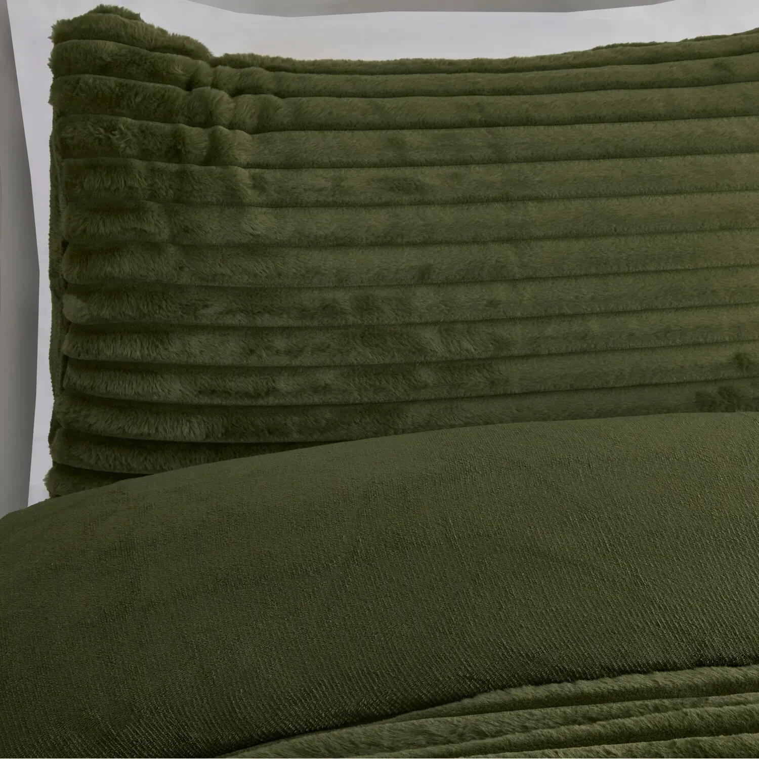 Colorado Double Size Faux Fur Duvet Set - Green