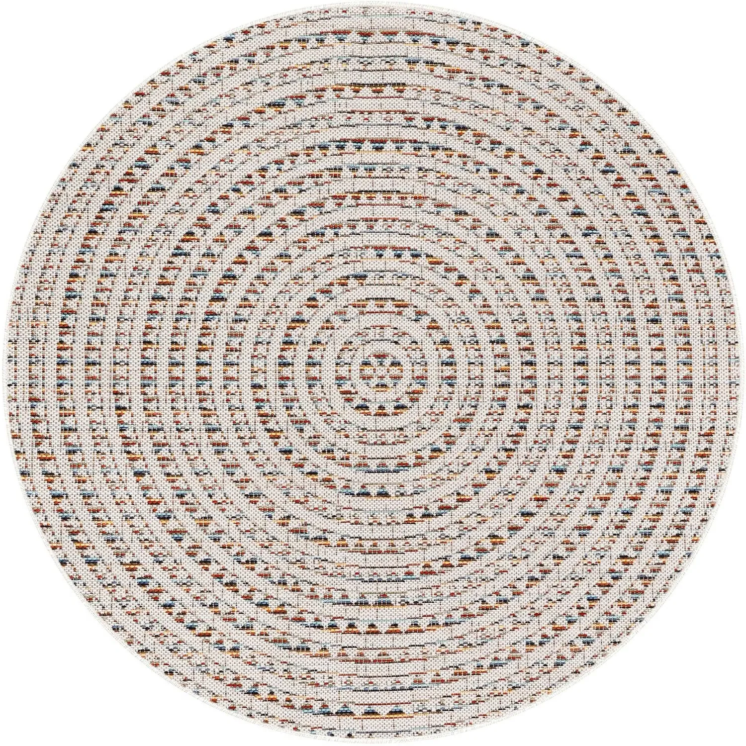 Colour Spiral Round Rug - Multicolour image