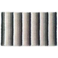 Combo Loop Stripe Bath Mat - Black