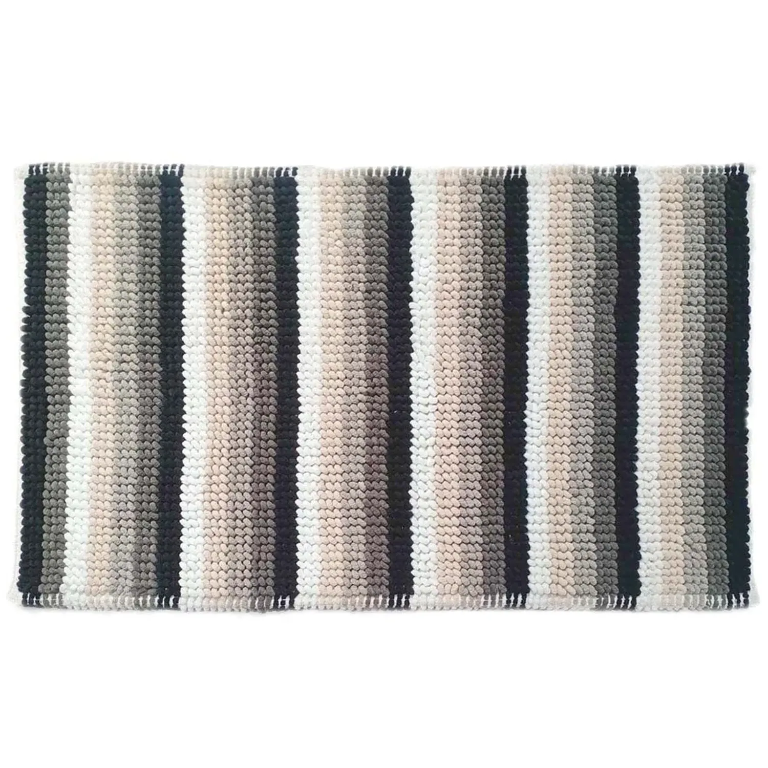 Combo Loop Stripe Bath Mat - Black