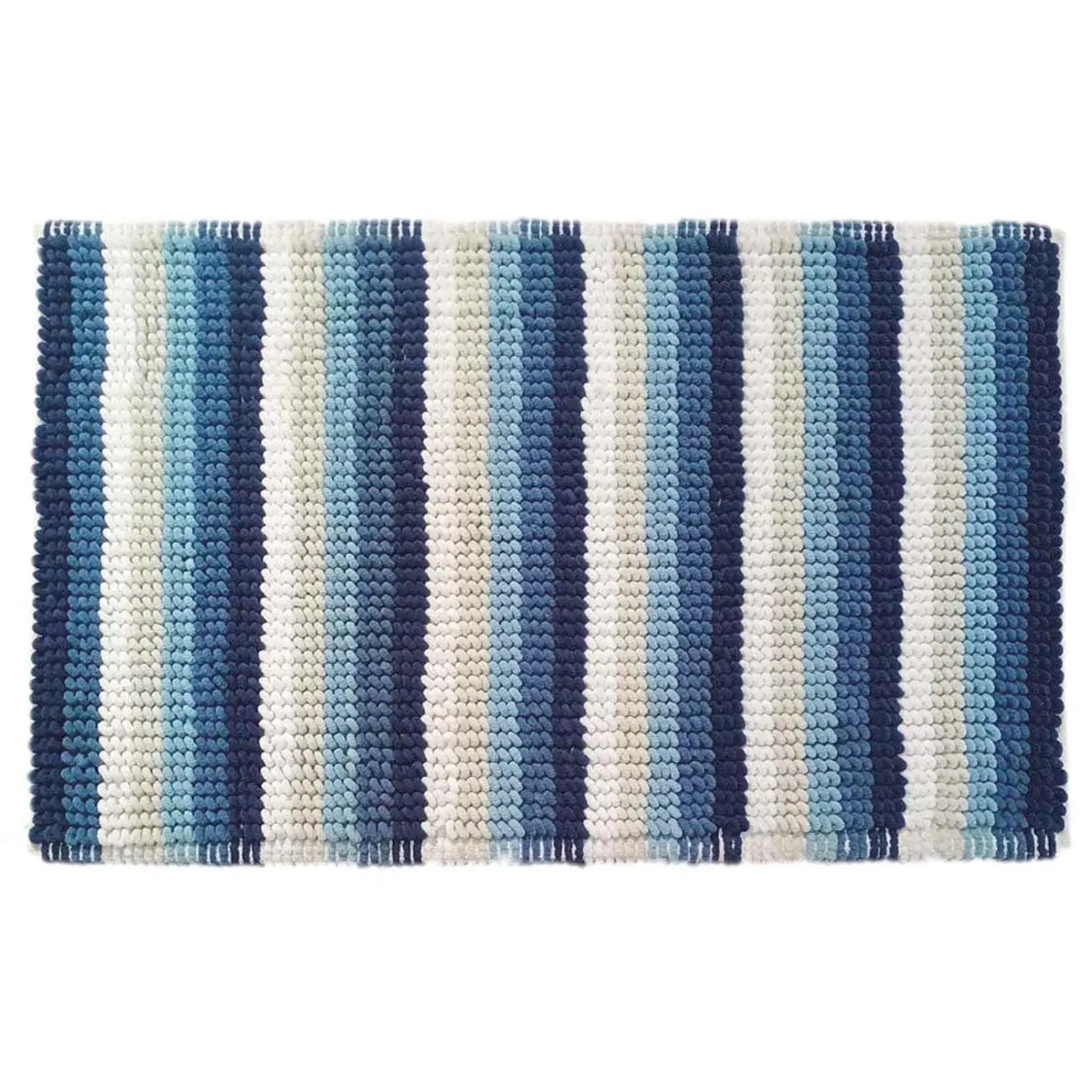 Combo Loop Stripe Bath Mat - Blue