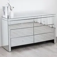 Comfy Living 6 Drawer Chest of Drawers - Silver