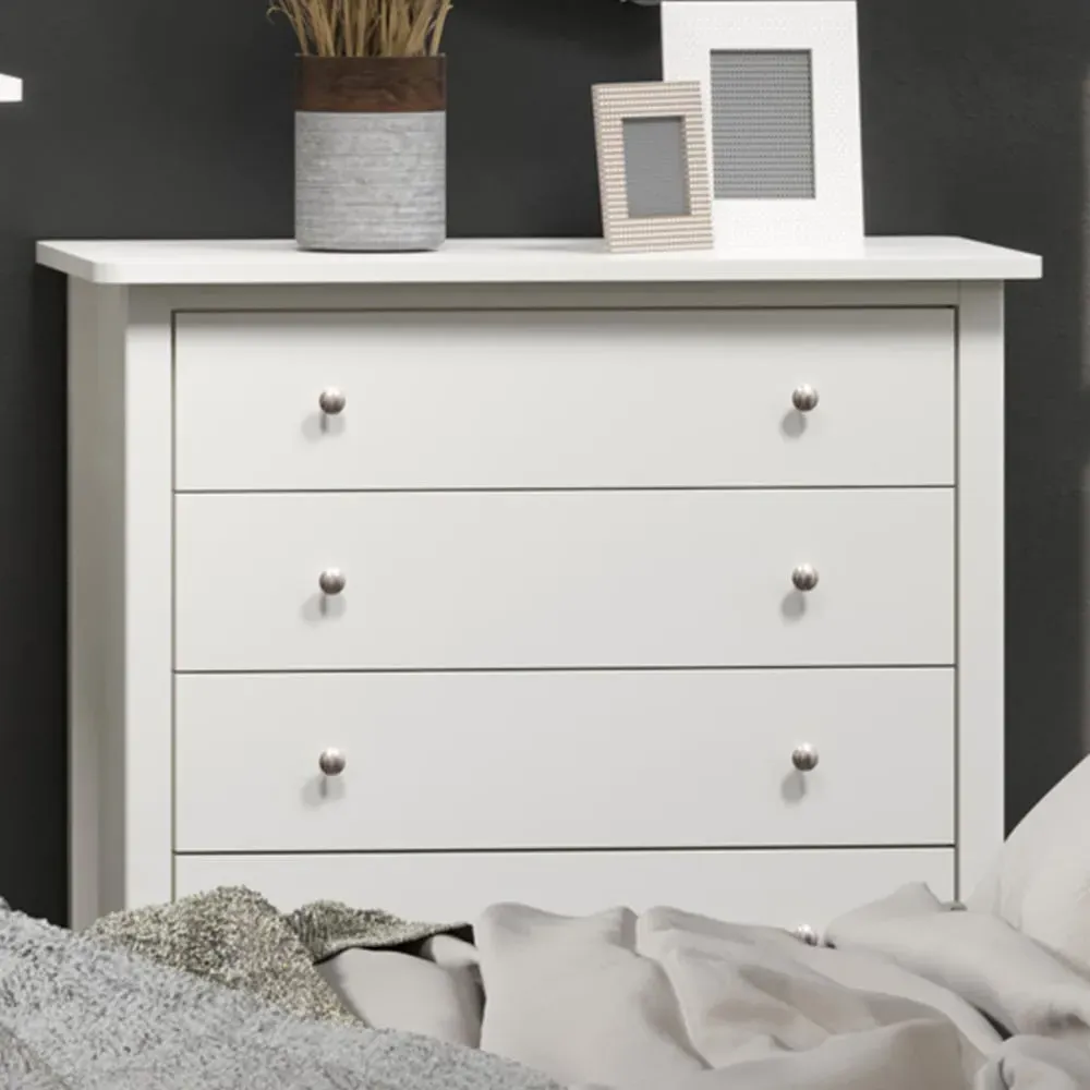 Como 4 Drawer Chest of Drawers - White, MDF