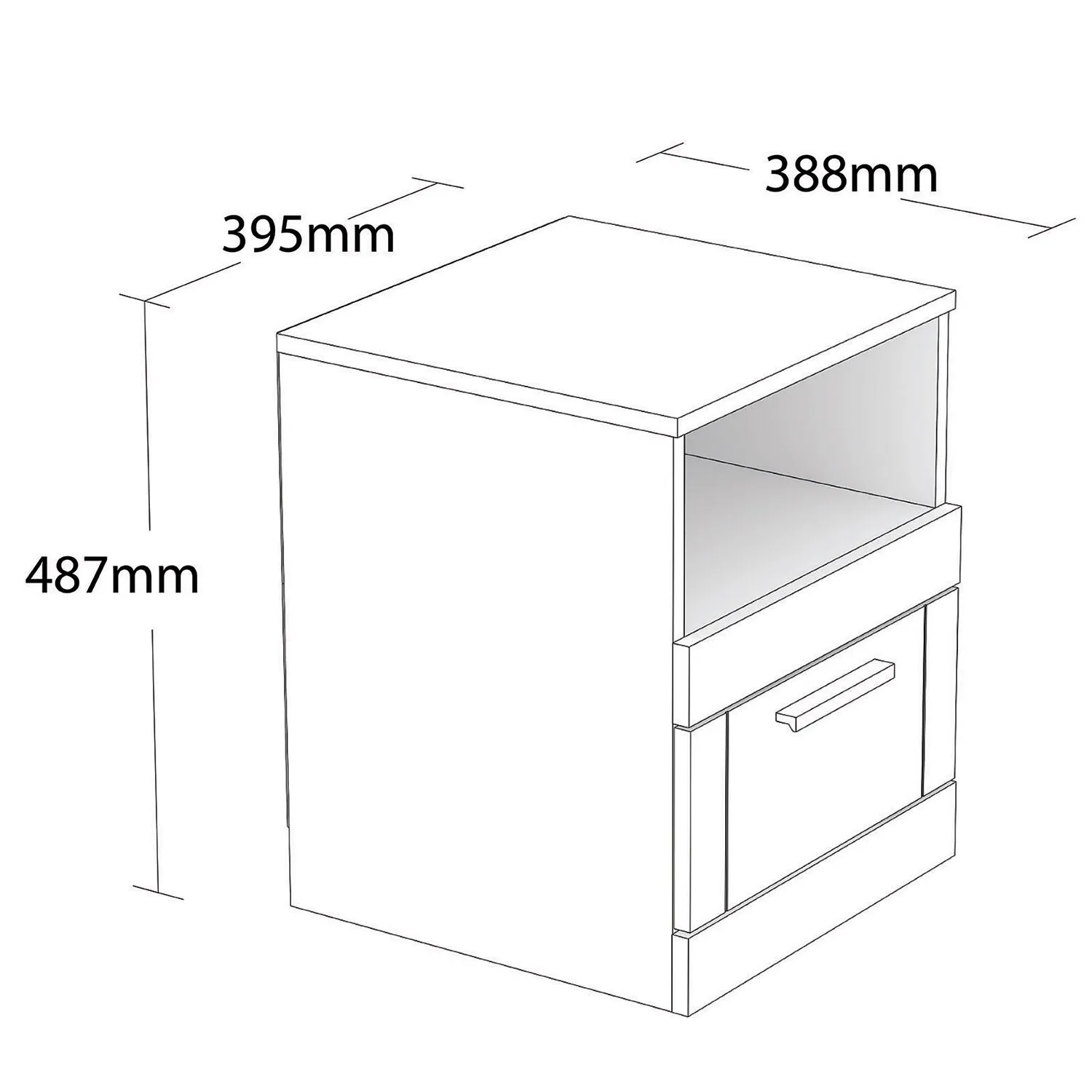 Compton 1 Drawer Bedside Table - Wood