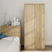 Compton 2-Door Wardrobe - Brown, Euro Oak