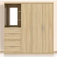 Compton 3 Door Combination Wardrobe - Euro Oak