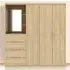 Compton 3 Door Combination Wardrobe - Euro Oak