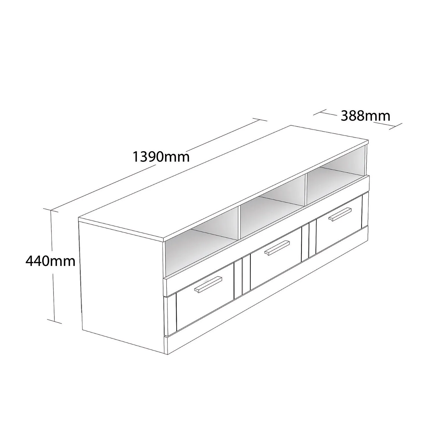 Compton Large TV Unit with Storage - Grey