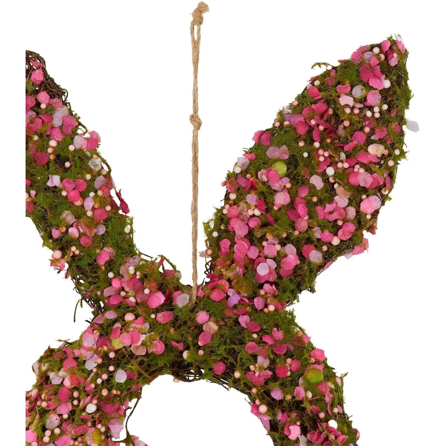 Confetti Bunny Wreath with Hessian Bow - Multicolor